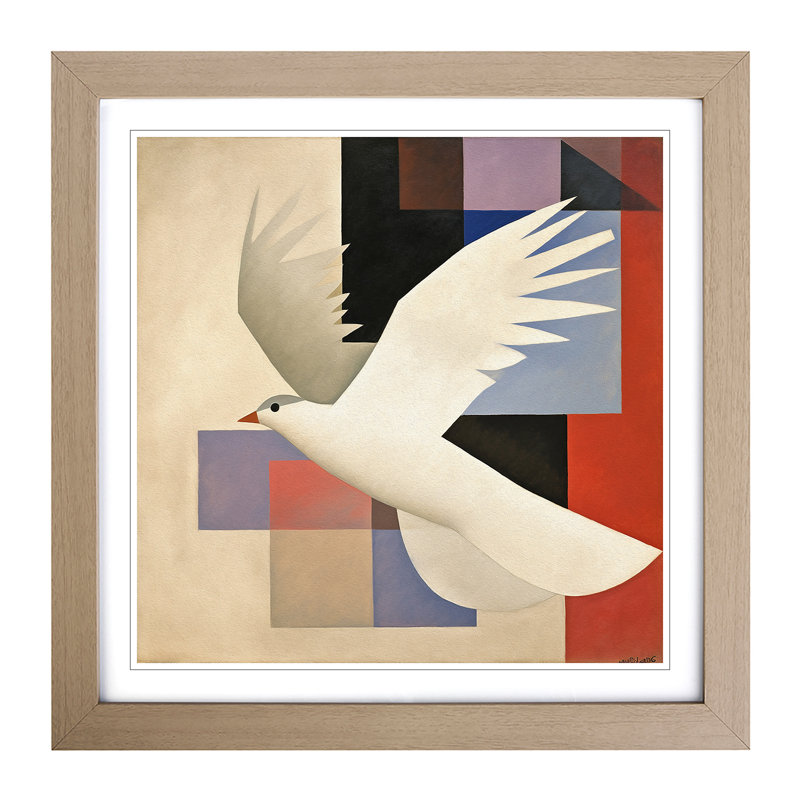 1 Piece Single Picture Frame Wall Art, Oak