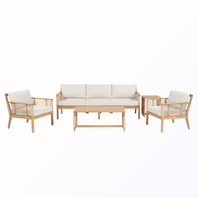 Ensemble de conversation pour patio avec canapé 3 places, chaises et 2 tables