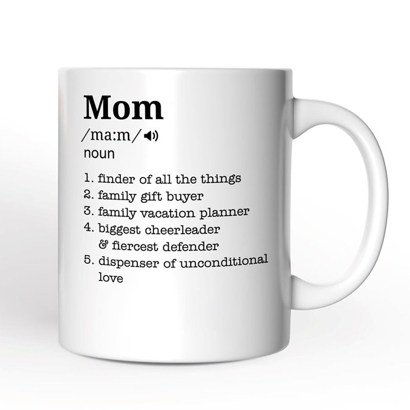 Tasse définition maman, cadeau de fête des Mères amusant avec nom personnalisé