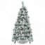 Arbre de Noël enneigé épinette 6 pi avec pommes de pin, arbre de Noël avec 403 pointes de branches, branches mixtes en PE et PVC, 250 lumières DEL multicolores, 11 modes de clignotement-1367019064