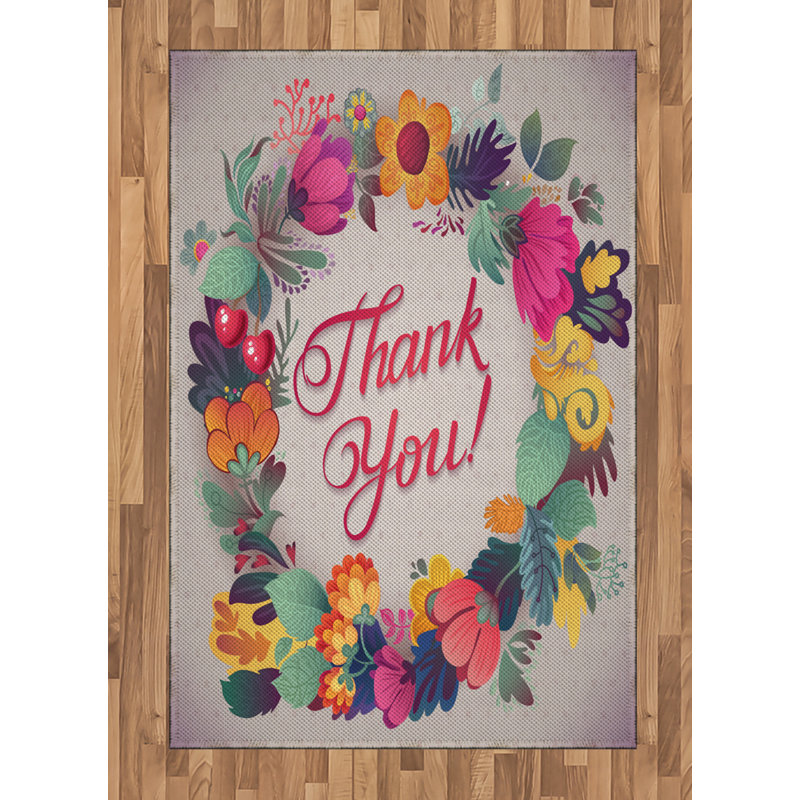 Flower High Density Long Fiber Poly Threads Decorative Area Rug Carpet, Rectangle 4' x 5'8"