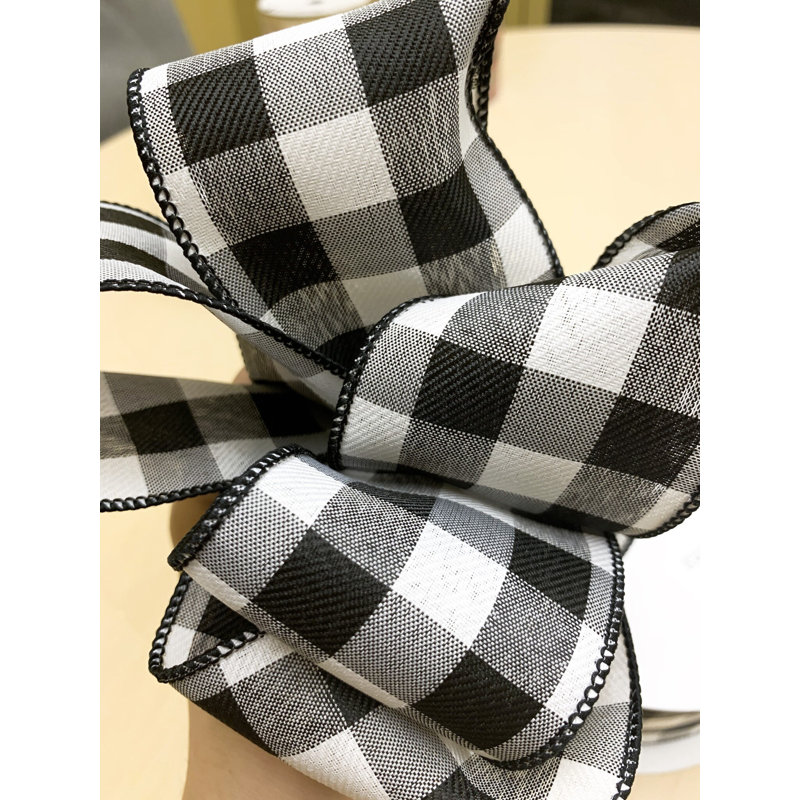 Ruban écossais, Blanc / noir, H 2,5 po x l 6 po x P 6 po