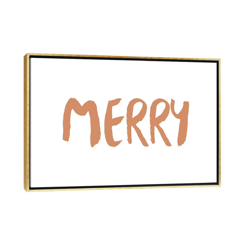 « Merry » par Orara studio-impression d’art textuel, Pas de tapis, Toile encadrée d'or, H 18 po x l 26 po x P 1,5 po