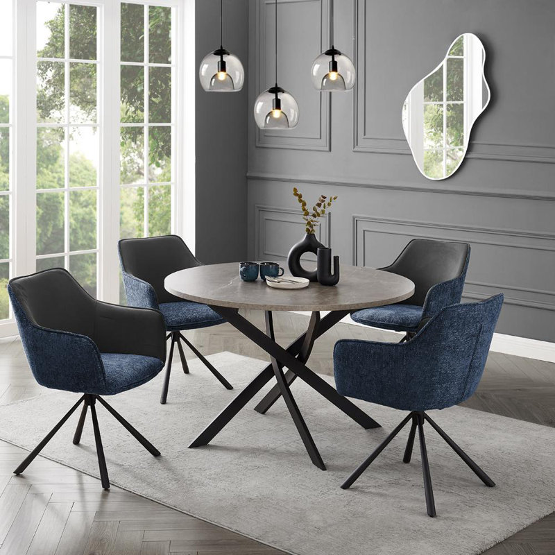 Copemish 4 - Person Dining Set, Blue/Gray