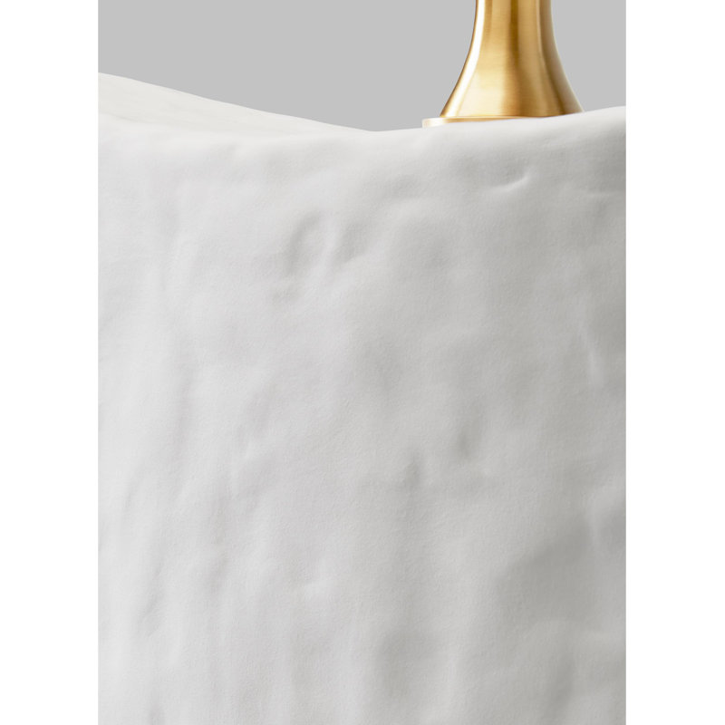 Matte White Ceramic Table Lamp with Linen Shade
