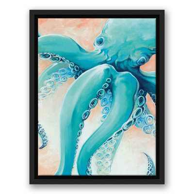 Blue Octopus, reproduction d'art sur toile