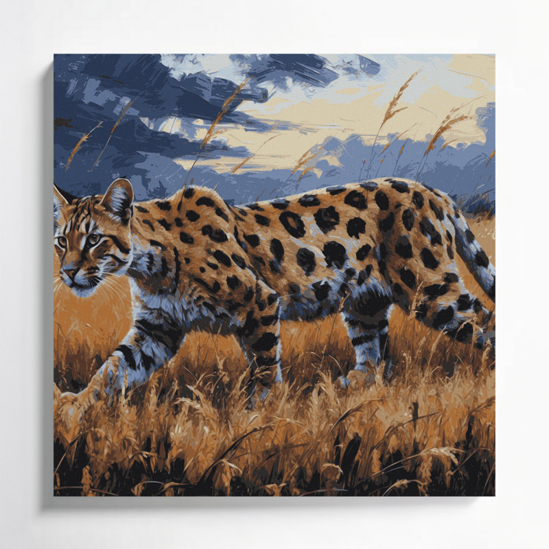 Art animalier sur toile brun, H 12 po x l 12 po