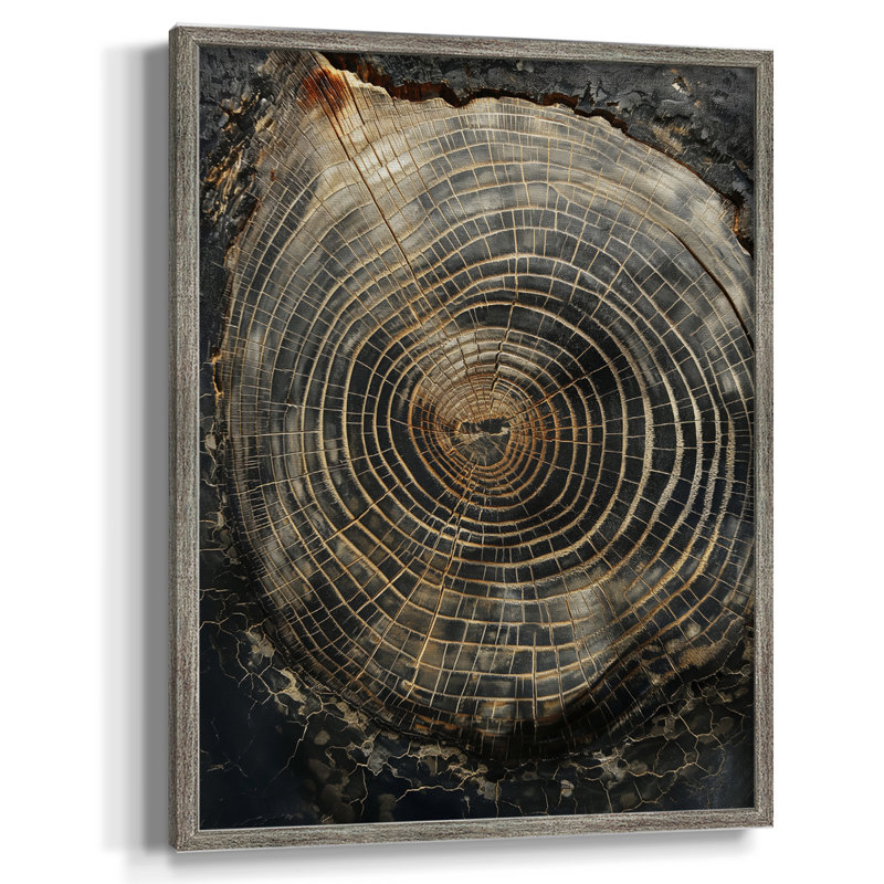 ABSTRACT Series CC, reproduction encadrée - bois massif, H 11 po x l 9 po