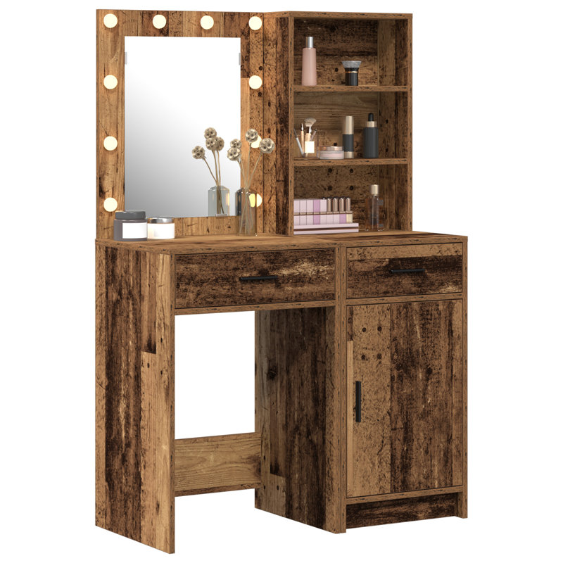 Dressing Table with Mirror, Old Wood