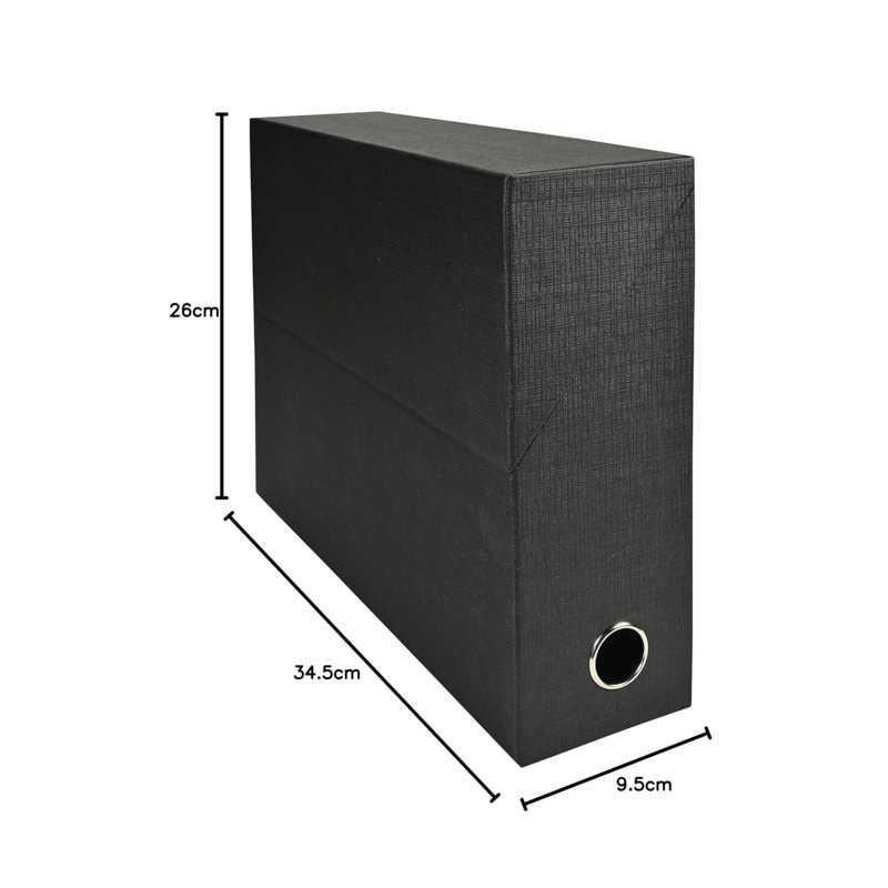 Canvas Transfer Box for A4 Documents, 90 mm Spine, Reinforced Metal Finger Hole (Pack of 5)