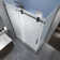 Langham XL 52" - 56" W x 36" D x 80" H Frameless Rectangle Sliding Shower Enclosure, Frosted Glass