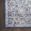 Tapis floral lavé bleu et ivoire 9 pi x 12 pi tissé à la machine