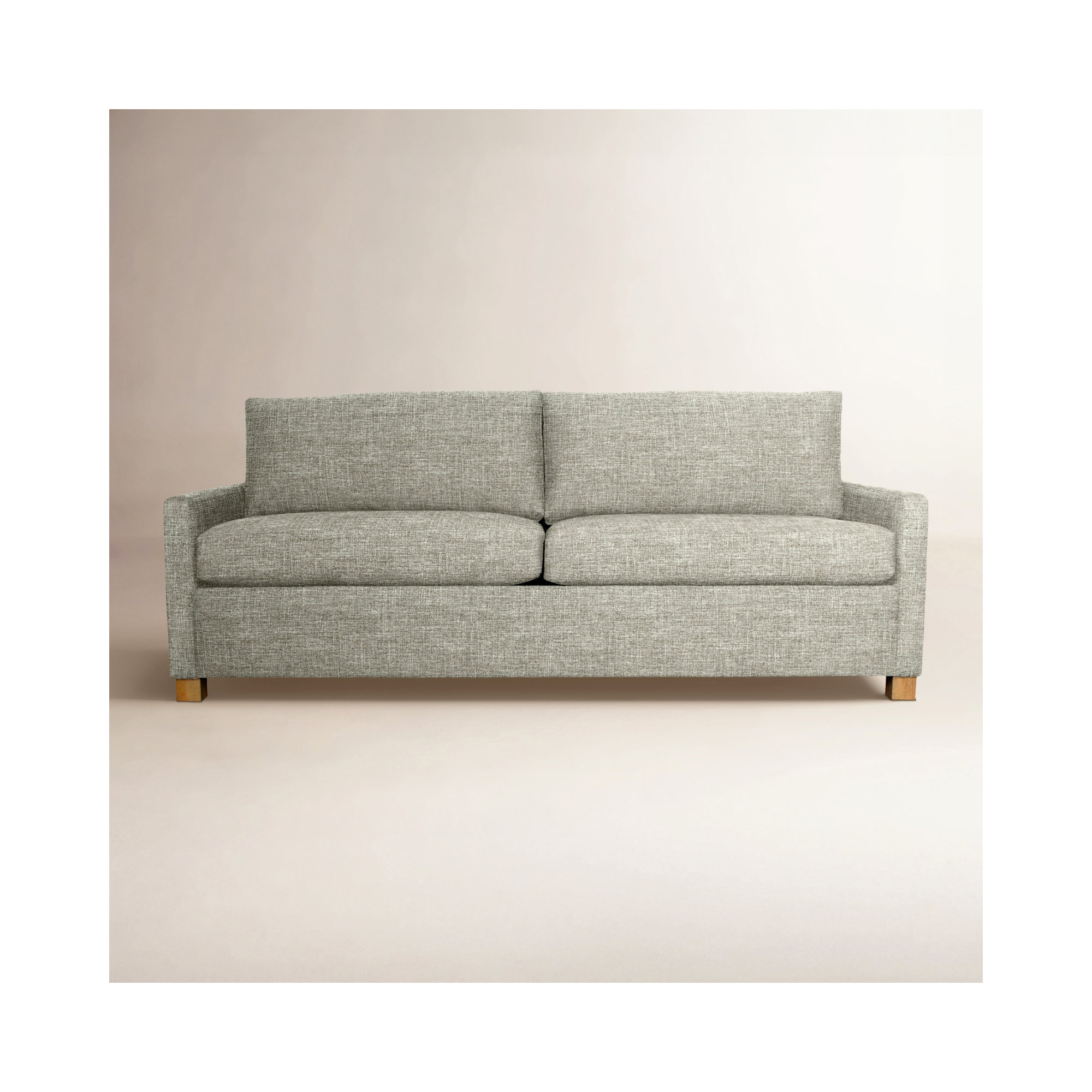 Louisa 87'' Square Arm Sofa Bed, Fluff Pearl Performance Basketweave