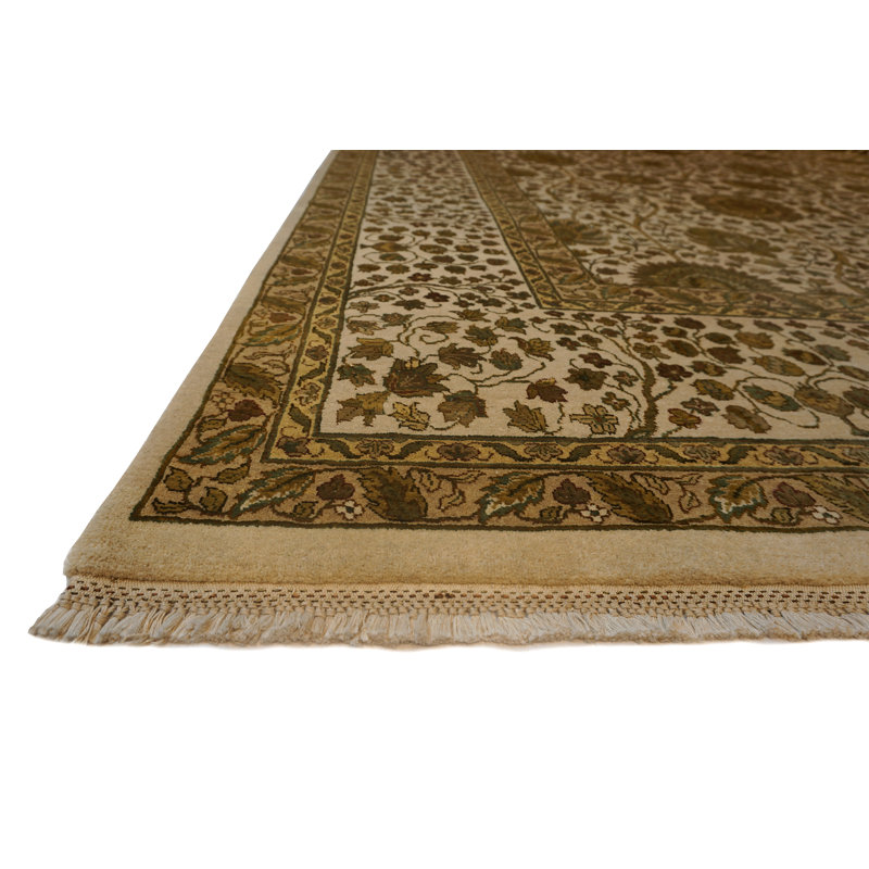 Extravagance Hand Knotted Area Rug in Ivory