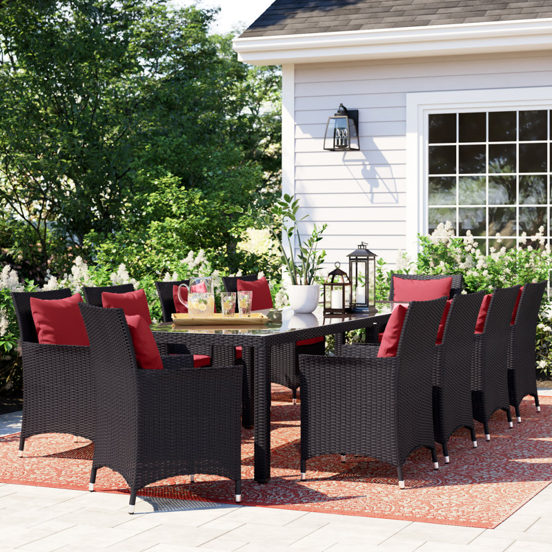 Convene 11 Piece Dining Set, Red