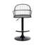 Tabouret de bar rotatif à hauteur ajustable avec accoudoirs et base en bois et métal Virgilina-681033542
