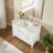 Alexxis 42 in. Single Sink Freestanding Bath Vanity in Matte White with Carrara Marble Top-1754839131