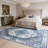 Living Room Rug 8x10 ft Blue and Grey Area Rug Machine Washable Rug, Non Slip Vintage Rug Stain Resistant Indoor Large Carpet for Bedroom, Boho Rug, Distressed Retro Floor Rug for Classroom, Dorm, Dining Room-1753007966