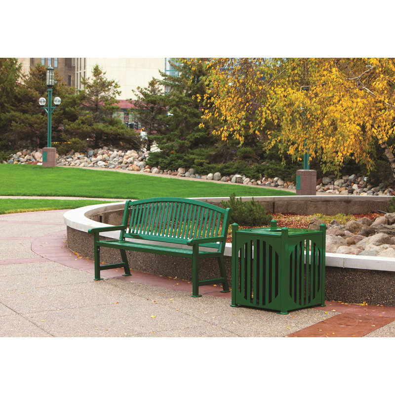 Banc de jardin en acier, 4 pi, Vert