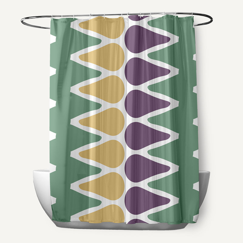 Rideau de douche Ferrier, Vert / jaune / mauve