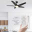 Ventilateur de plafond standard à 52 pales 52 po DEL avec télécommande et ensemble d'éclairage inclus-901722535