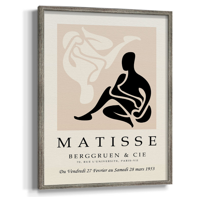 Matisse XLV, reproduction d'art encadrée - bois massif, H 15 po x l 12 po