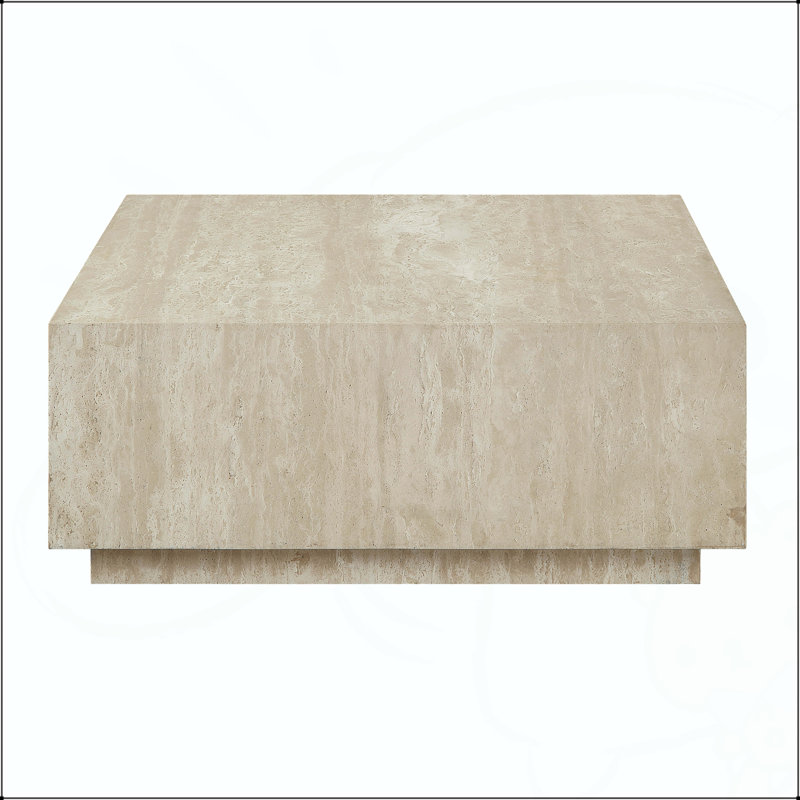 Table basse en travertin beige Deon, durable et élégante pour les salons modernes et les espaces de divertissement