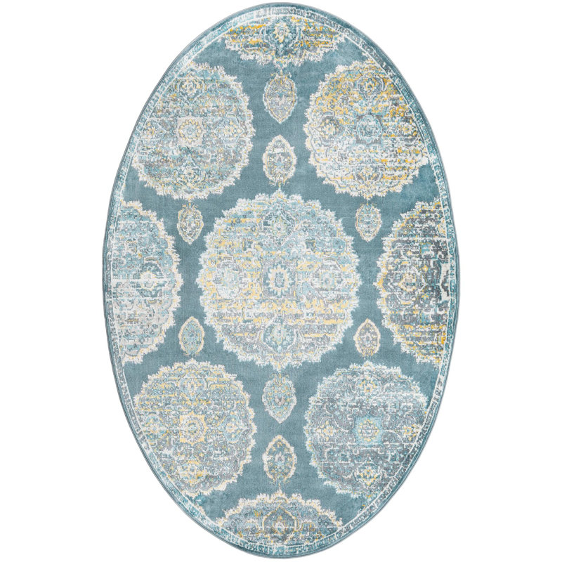 Oriental Indoor Rug, Oval 5'5" x 8'