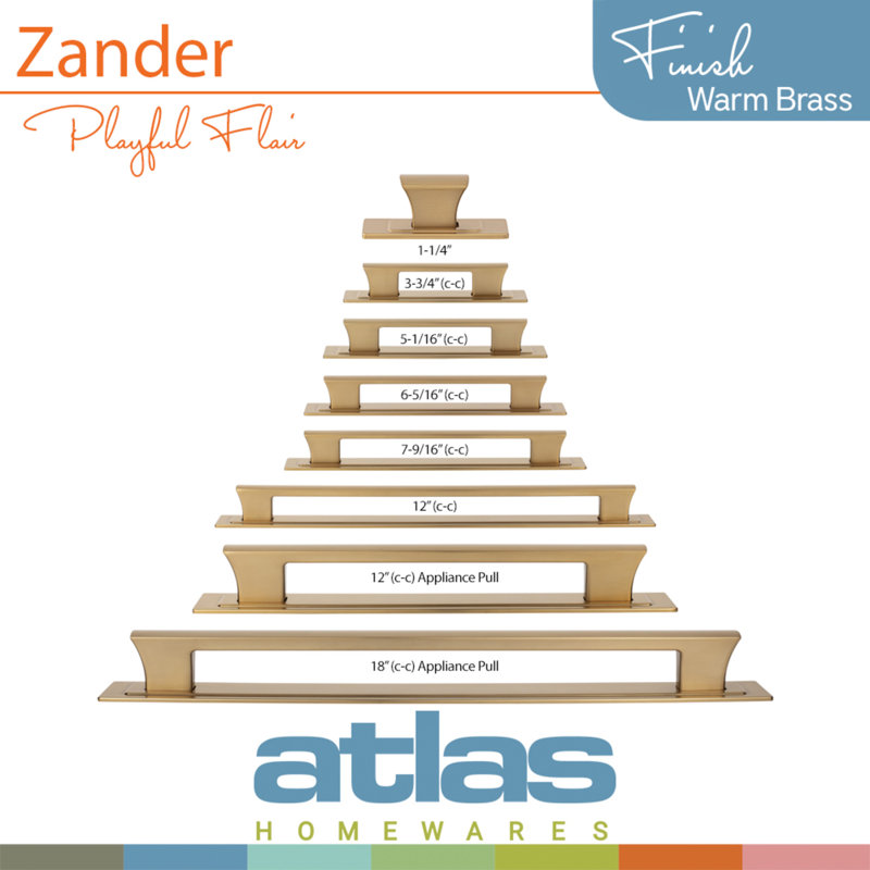 Zander Appliance Pull, Gold, 12"