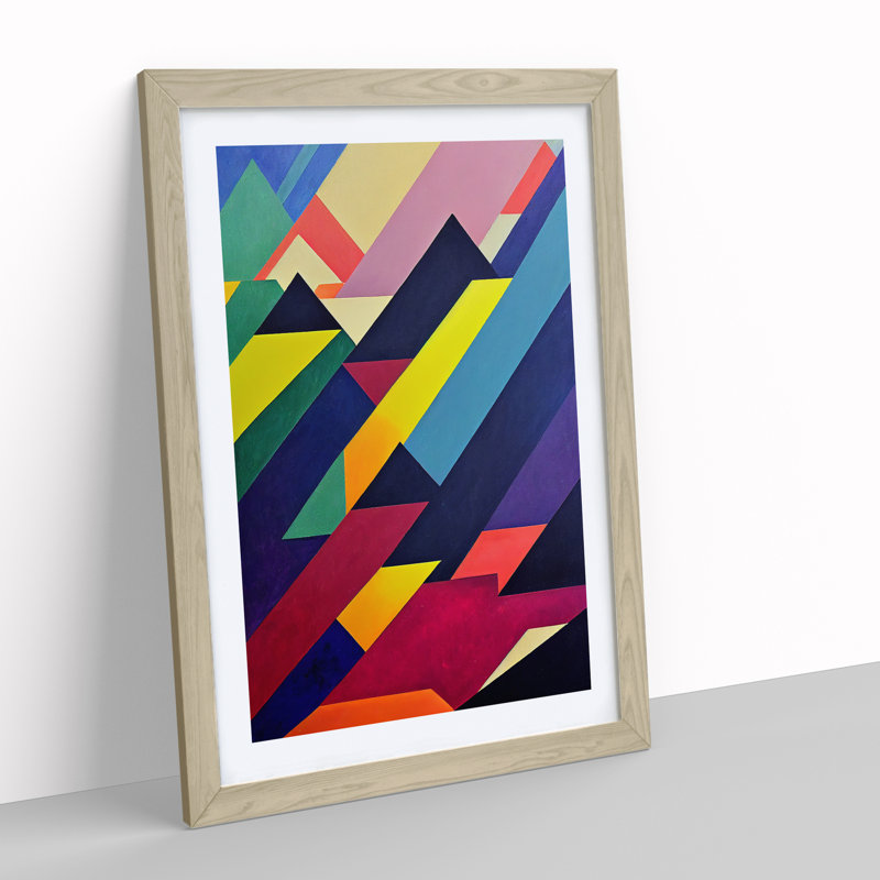 XV1022-3621X Positive Abstract Art - Print, White, Oak Framed, 64cm H x 46cm W x 2cm D