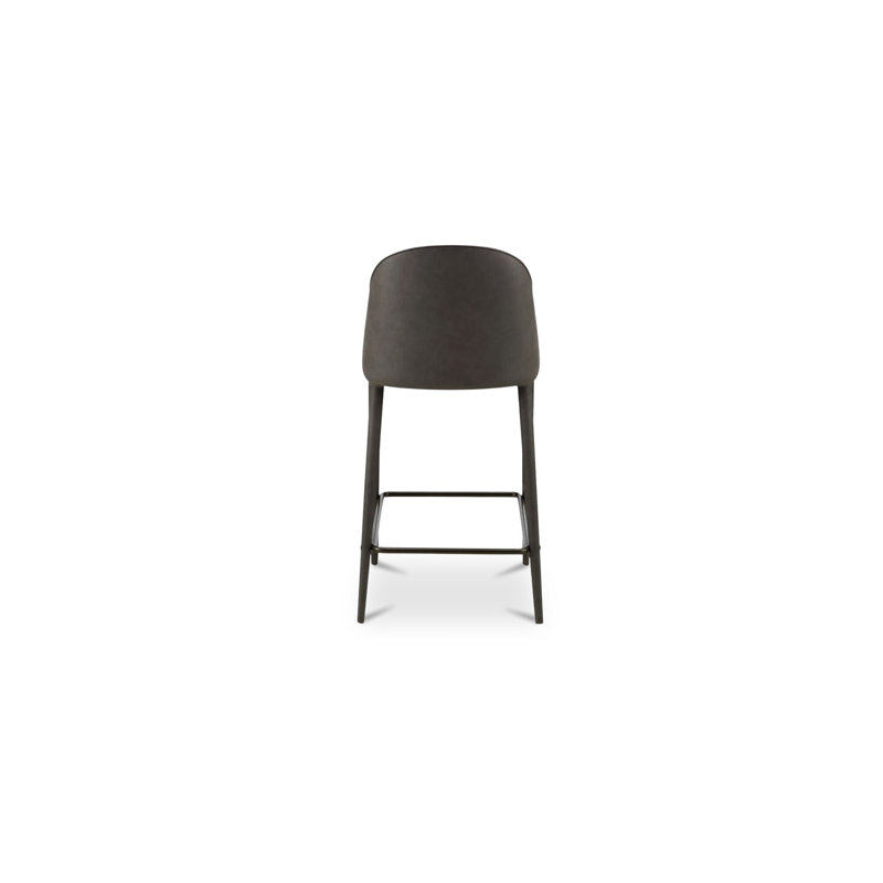 Burton Counter Stool Grey Vegan Leather, Grey