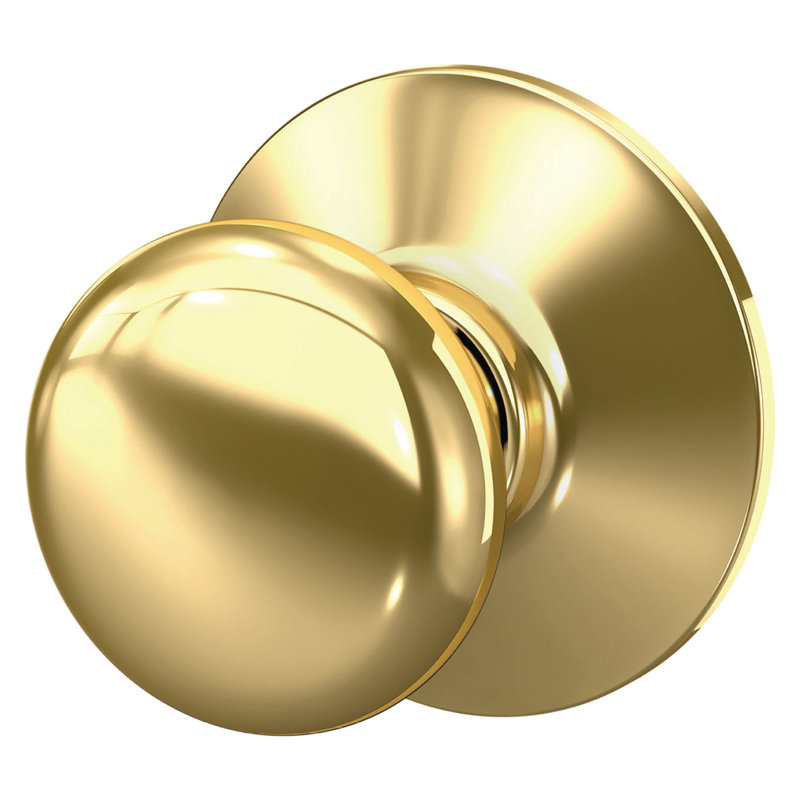 Plymouth Passage (Hall & Closet) Round Knob, Bright Brass