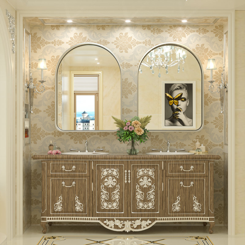 Miroir de salle de bain Kuchler, 32 po x 24 po, Argent