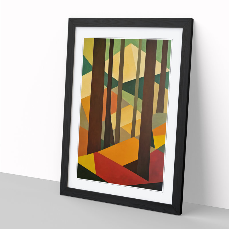 Spring Forest In Abstract Vol.1 - Single Picture Frame Print, Black, 64cm H x 46cm W x 2cm D