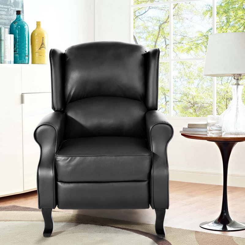 Lowry 82cm Wide Faux Leather Wing Chair Recliner