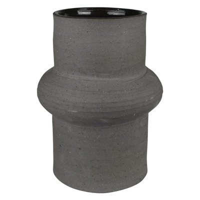 Vase Cruz, cylindre, céramique, noir