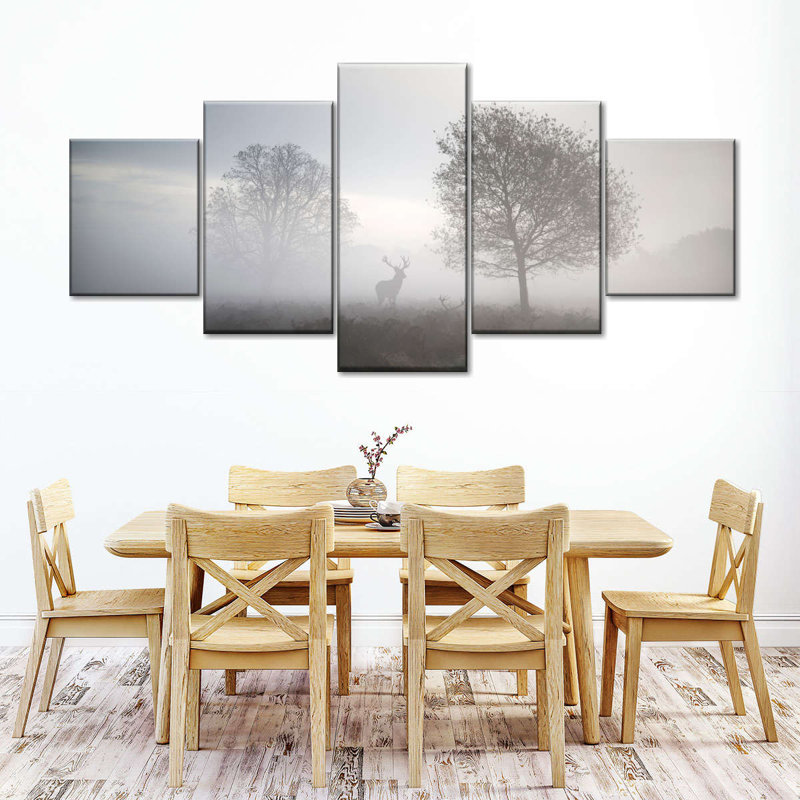 «Hunting at Dusk», reproduction d'art sur toile, H 24 po x l 55 po x P 1,25 po