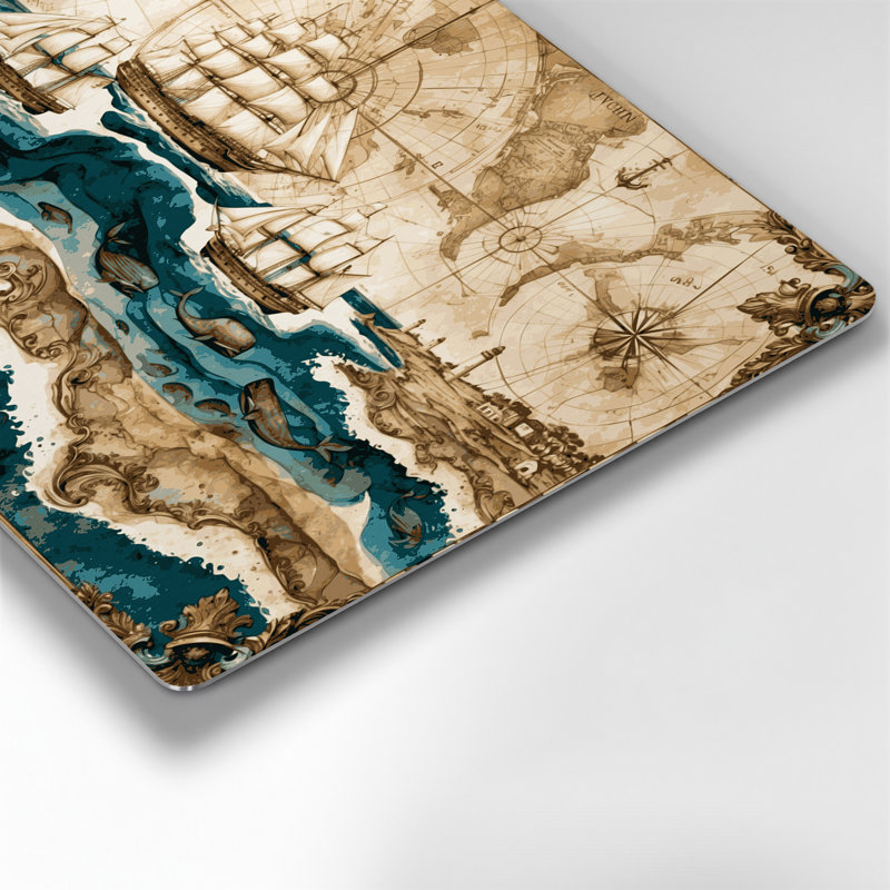 Art mural en métal beige Coastal Naval Design Plus, H 16 po x l 20 po