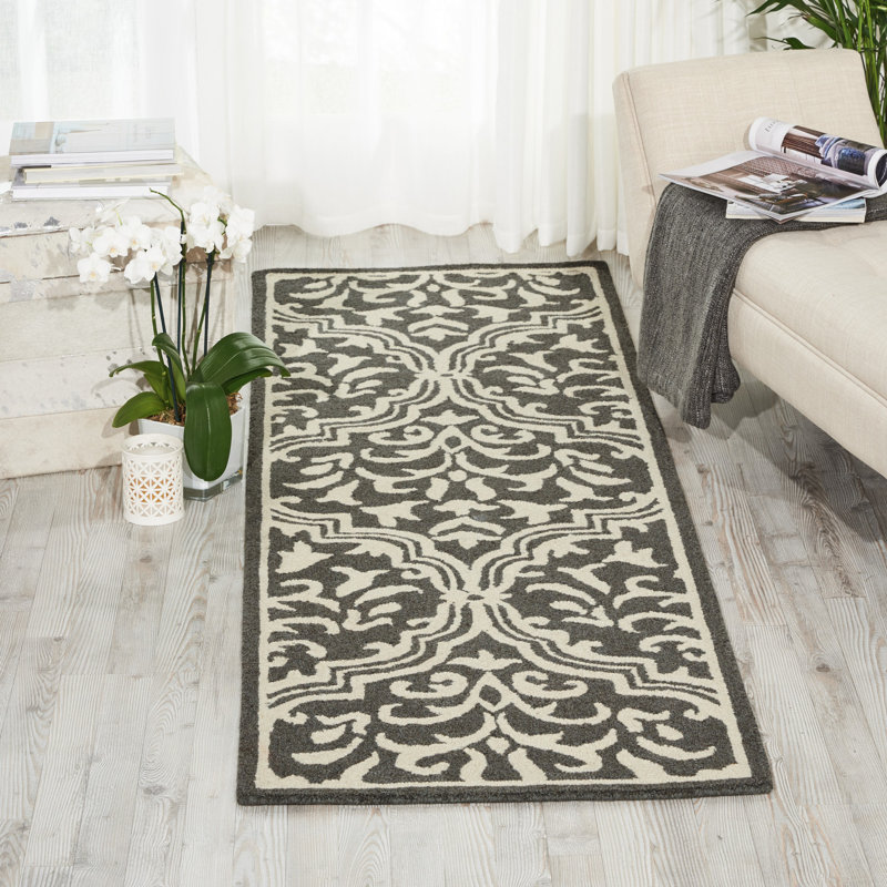 Aliyah Floral Wool Hand Woven Area Rug, Runner 69 x 229cm