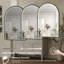 Miroir arqué 24 po x 36 po à DEL avec cadre noir pour salle de bain avec lumières