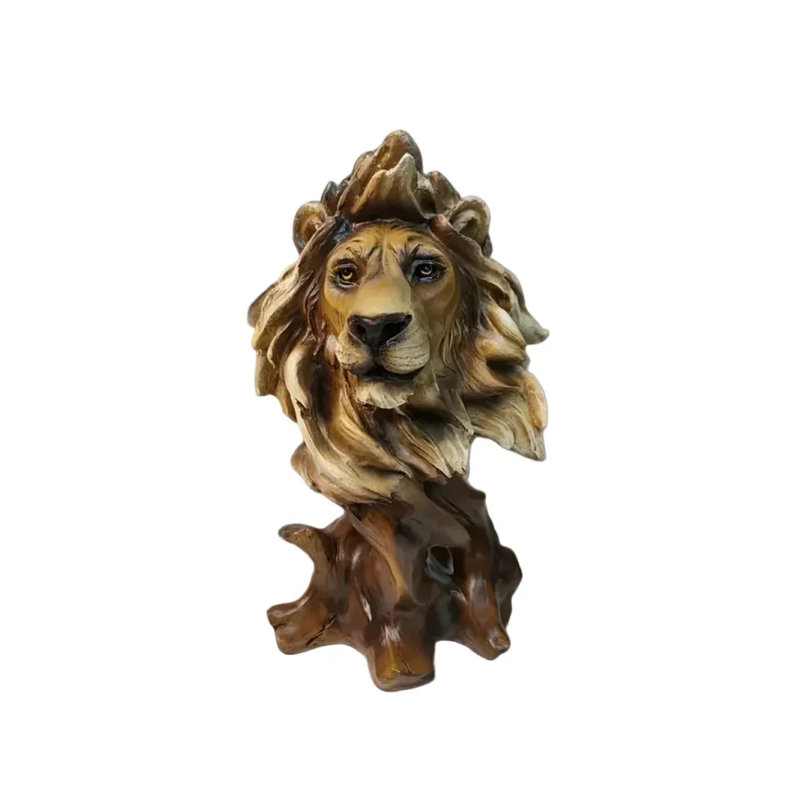 Majestic Lion Head Statue Decorative Artwork