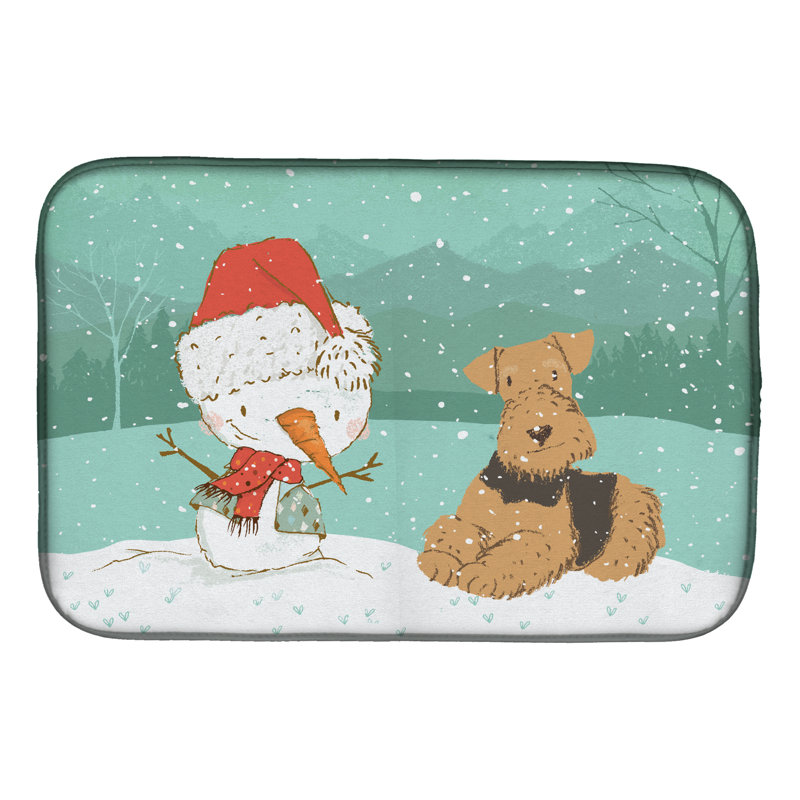 Snowman Christmas, Brown Lakeland Terrier
