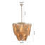 Luminaire suspendu lustre en bois de style bohémien classique à 4 lumières Shrout