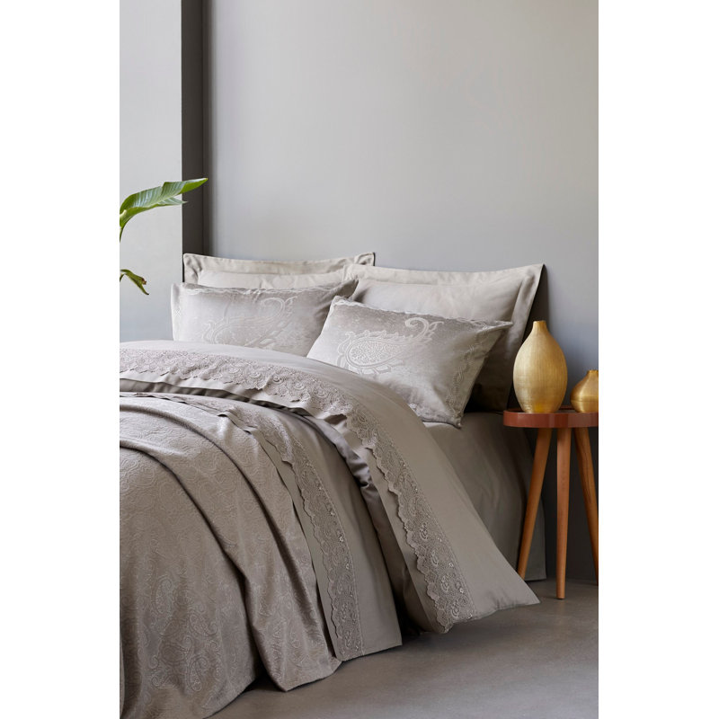 Ensemble de housse de couette 100% coton 6 pièces Shellson, Vert menthe