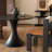 Black Round Solid Wood Dining table-1015780847