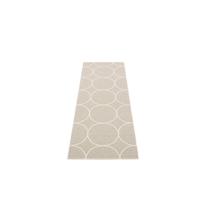 Boo Geometric Area Rug in Charcoal, Runner 2'3" x 6'6", Linen/Vanilla