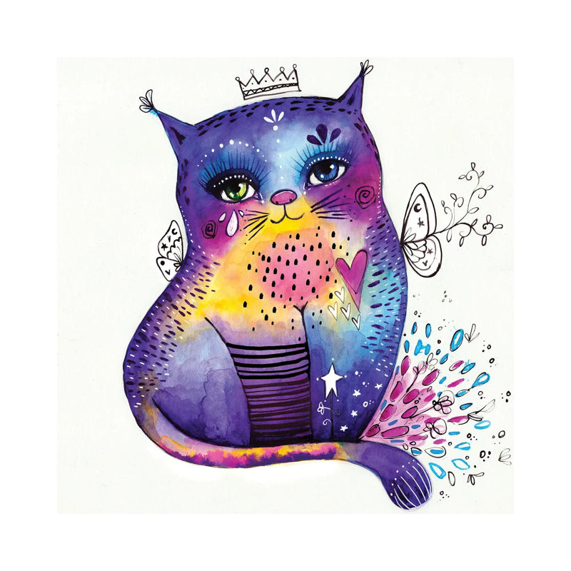 Kitty Says Herrreow by Tamara Laporte - Print on Canvas, 45.72 cm H x 45.72 cm W x 1.91 cm D, Wrapped Canvas