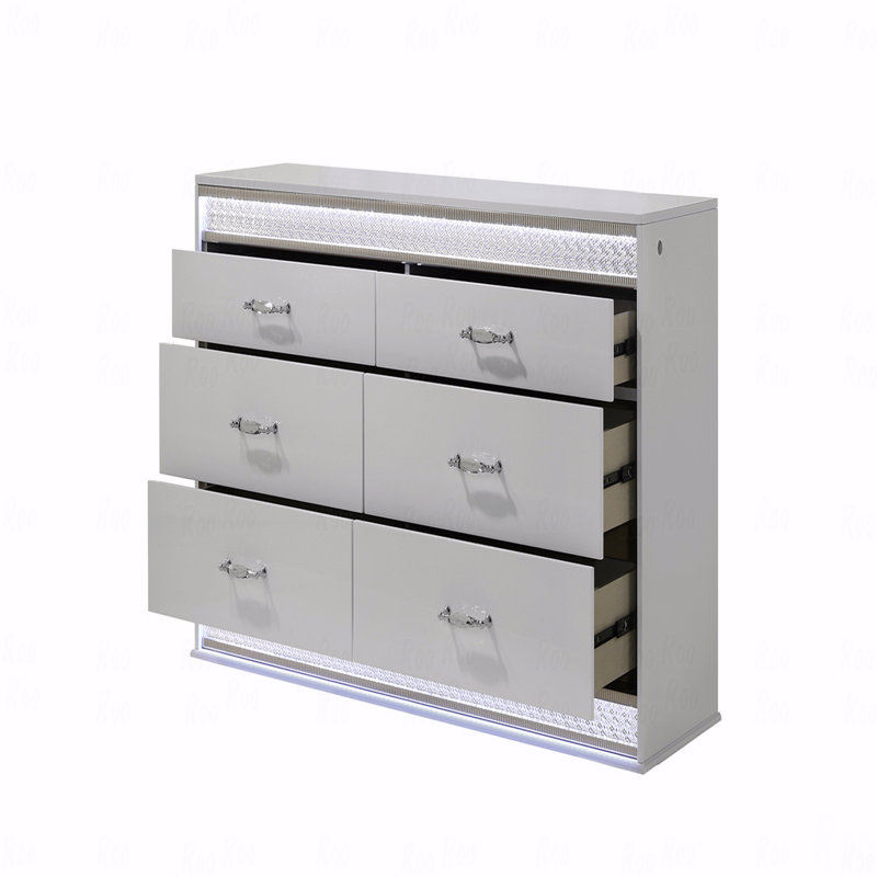 Commode à 6 tiroirs de style moderne en bois
