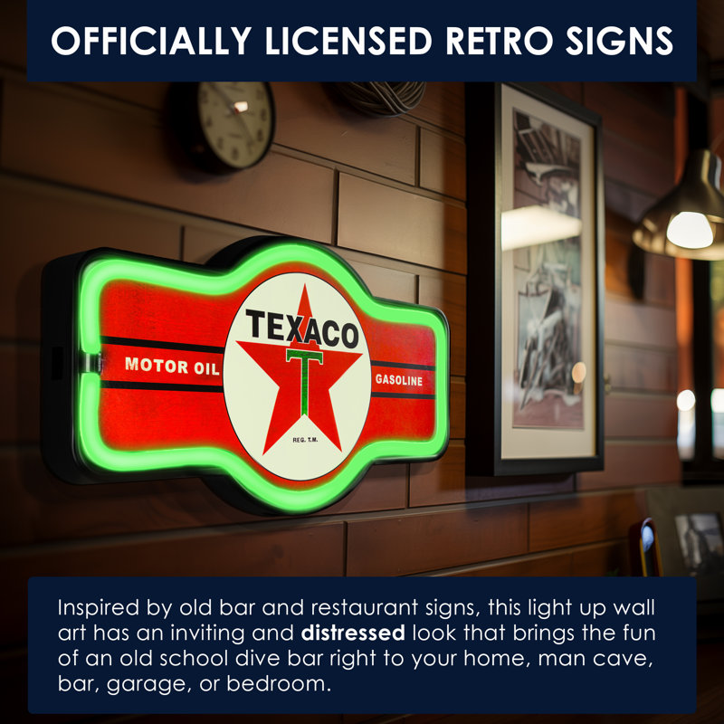 Texaco Vintage Red and Green LED Marquee Sign