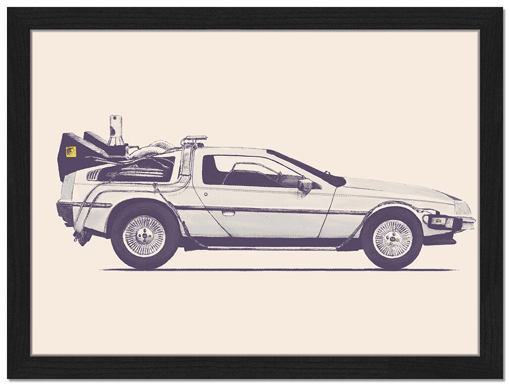 Gerahmtes Wandbild DeLorean von Florent Bodart